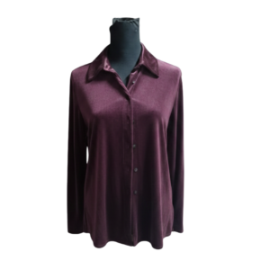 Plum Velour Blouse - Size 16