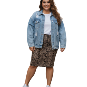 Leopard Print Skirt - Size 18