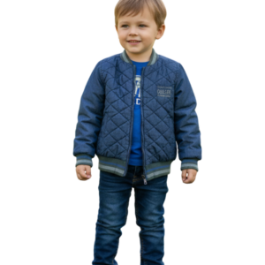 Boy's Blue Quilted Bomber Jacket - Size 3yrs