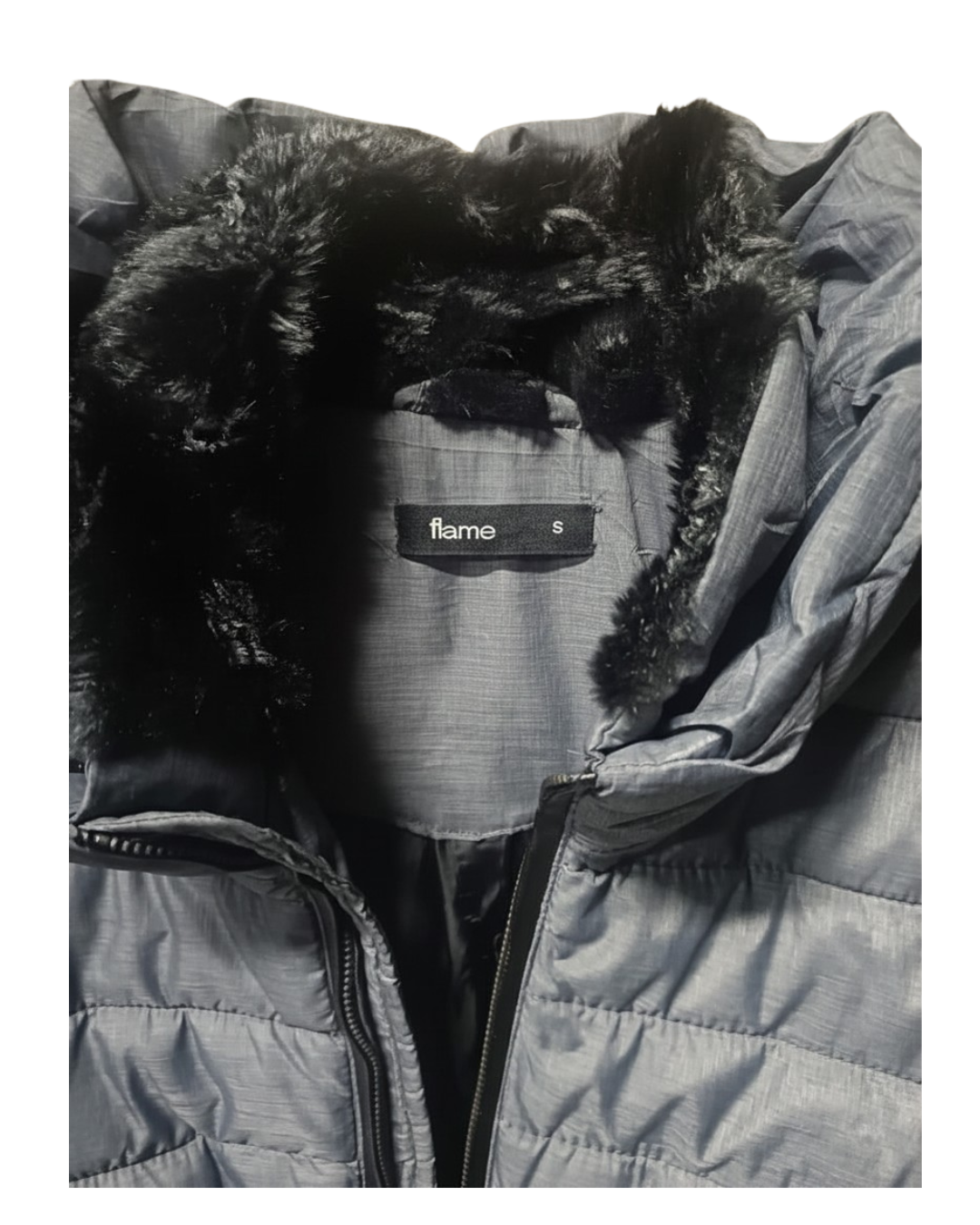 Grey Puffer Jacket - Size 8 - Image 4