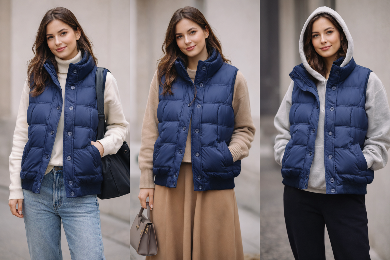 Navy Quilted Bodywarmer Vest - Size 10 - Image 3