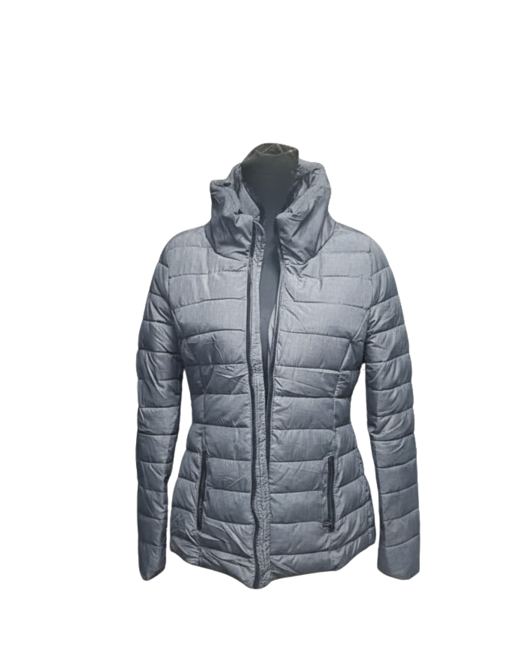 Grey Puffer Jacket - Size 8 - Image 2